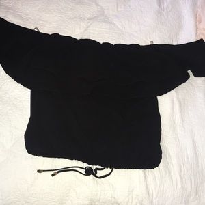 Black off the shoulder top